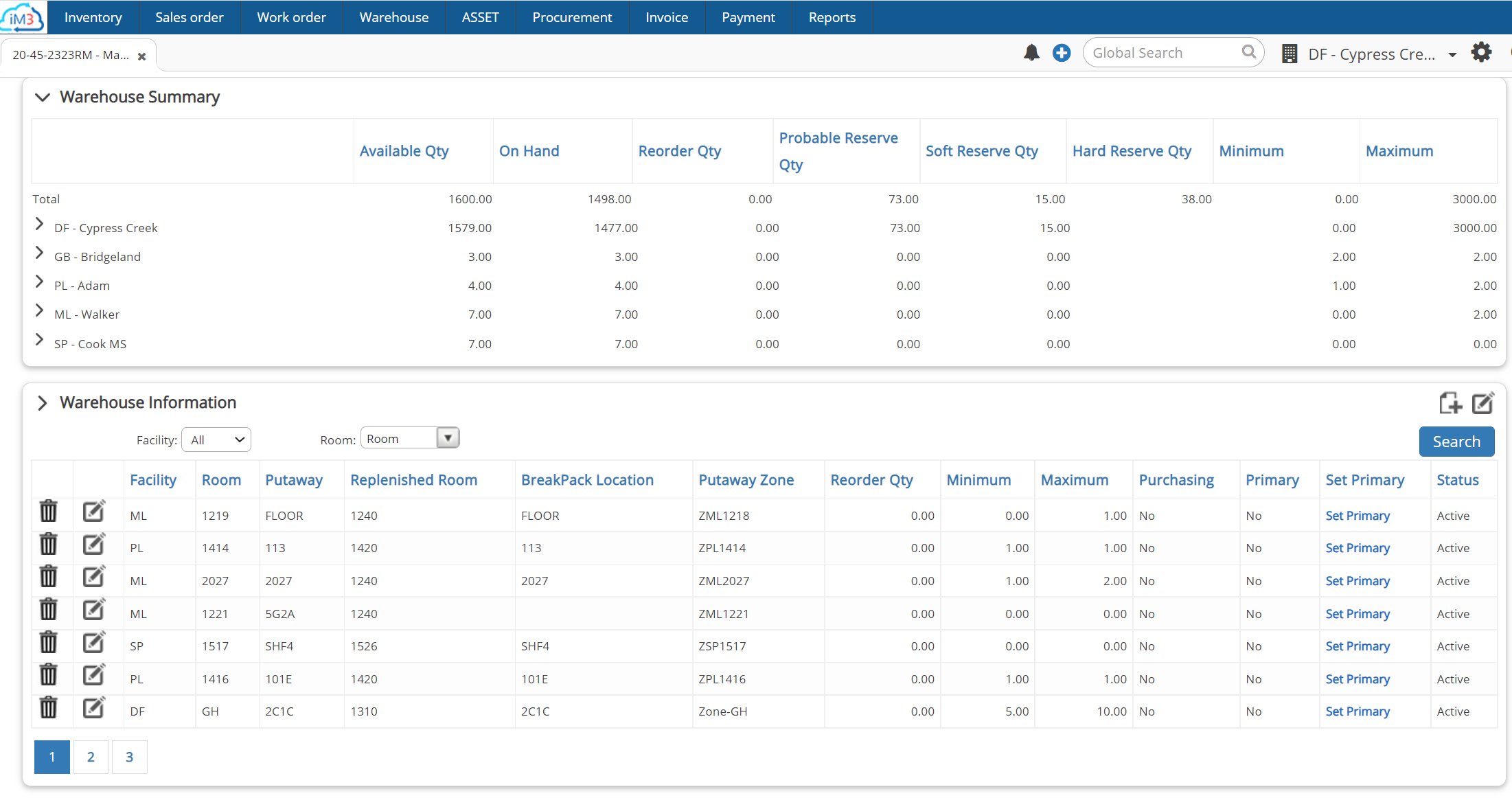 screenshot of iM3 SCM Suite